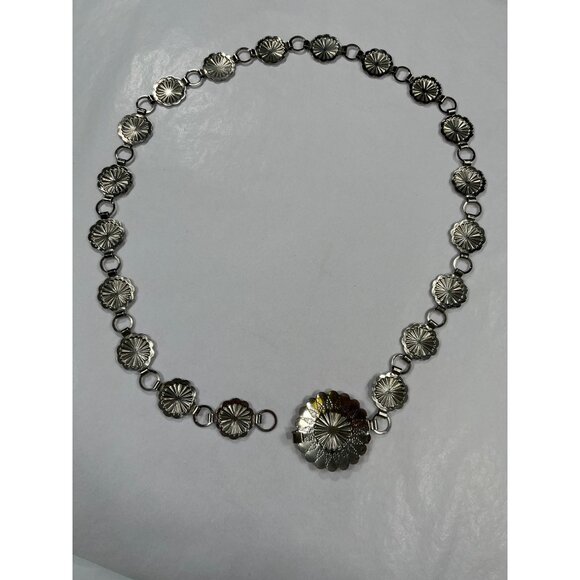 Vintage Womens Silver Concho Belt Western Style SKU 7512 - Picture 2 of 8